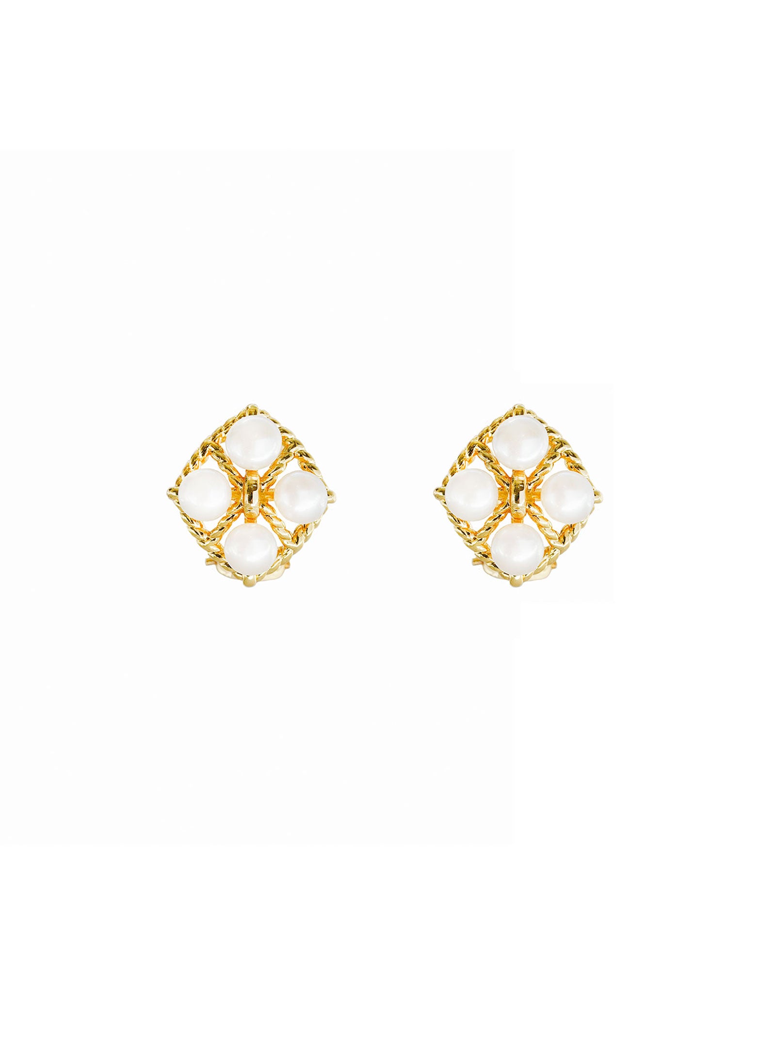 Estelle pearl clip-on earrings for non-pierced ears